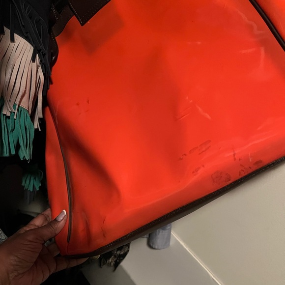 Boden Orange Patent Leather Chelsea Tote - Picture 2 of 3